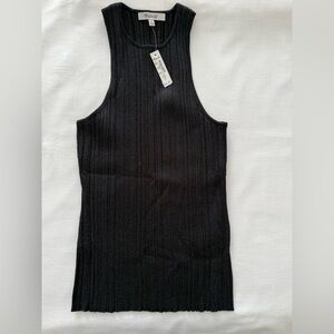 Madewell The Signature Shimmer Knit Cutaway Sweater Tank Black XS NWT